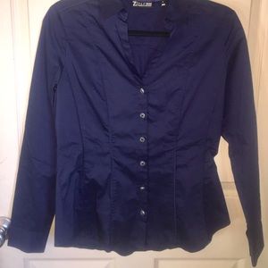NY&C Navy Blue Long Sleeve Button down shirt